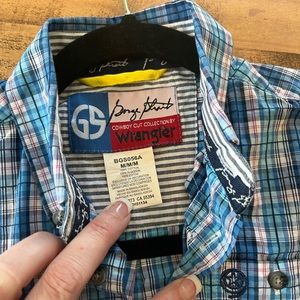 Little boys wrangler George strait western button front button down size medium